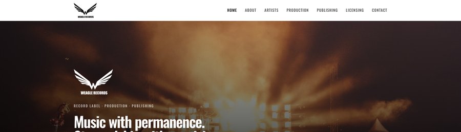 Weagle Records homepage screenshot